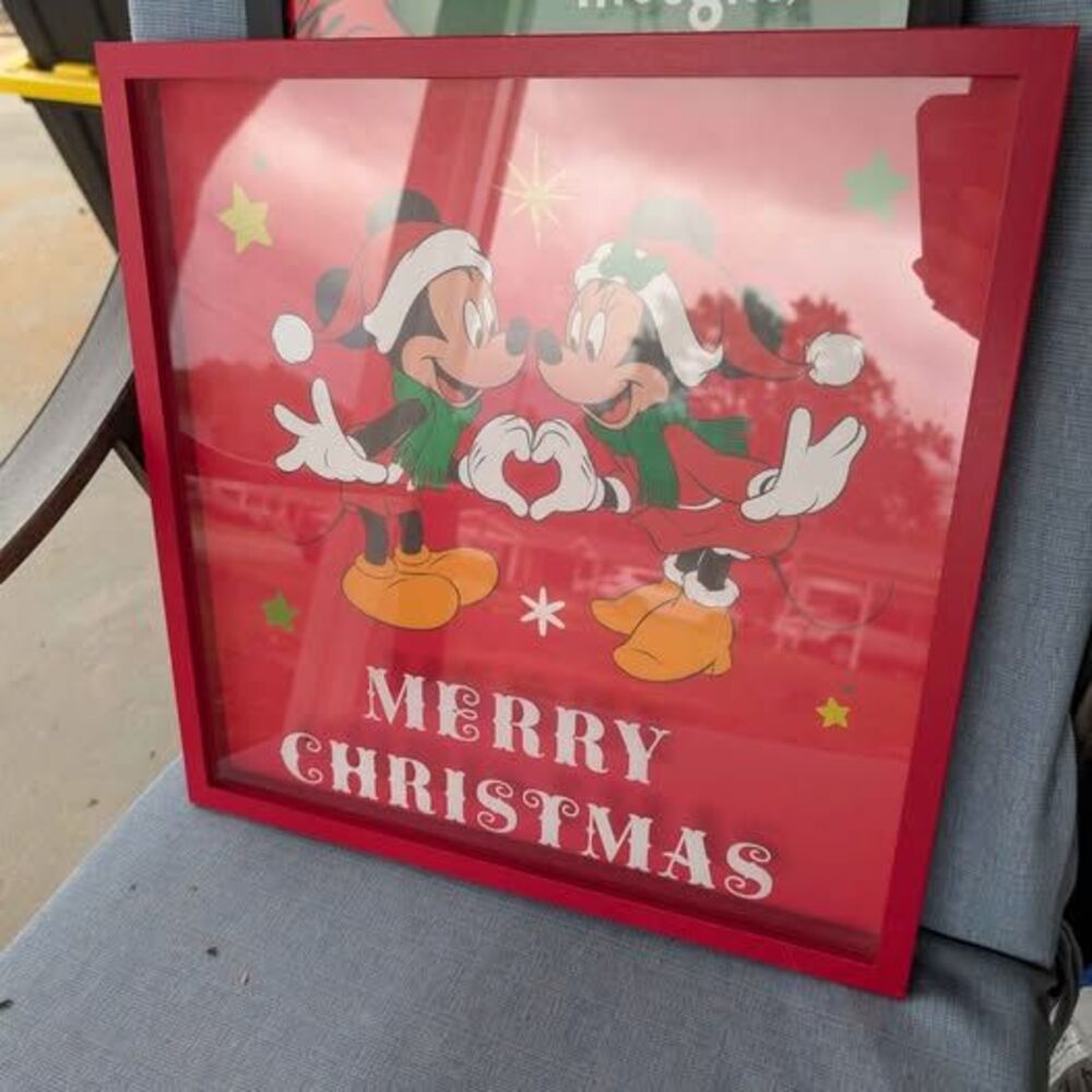 Disney Mickey and Minnie Mouse Merry Christmas Framed Wall Art